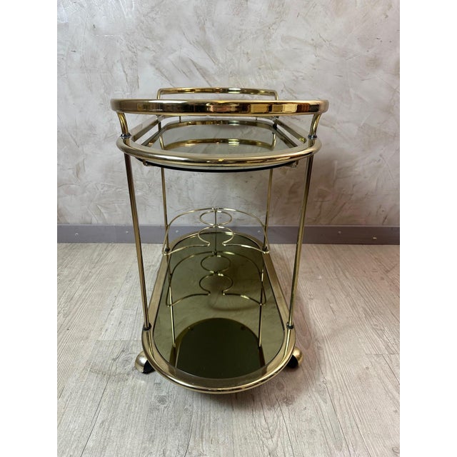 1970s Brass Serving Cart, 1970 For Sale - Image 5 of 11