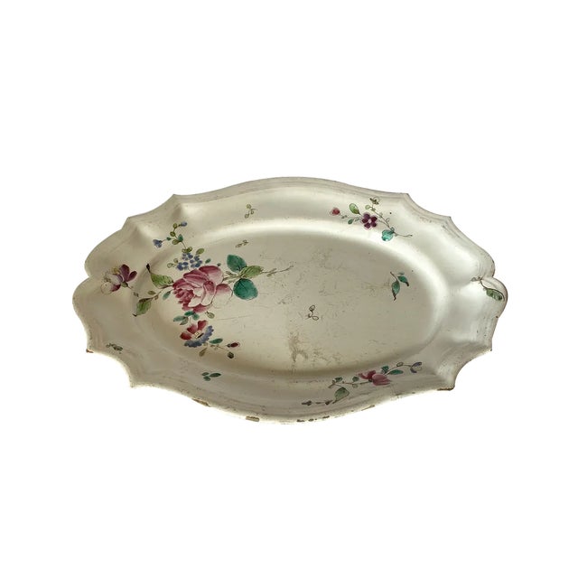 18th Century Strasbourg Earthenware Dish For Sale