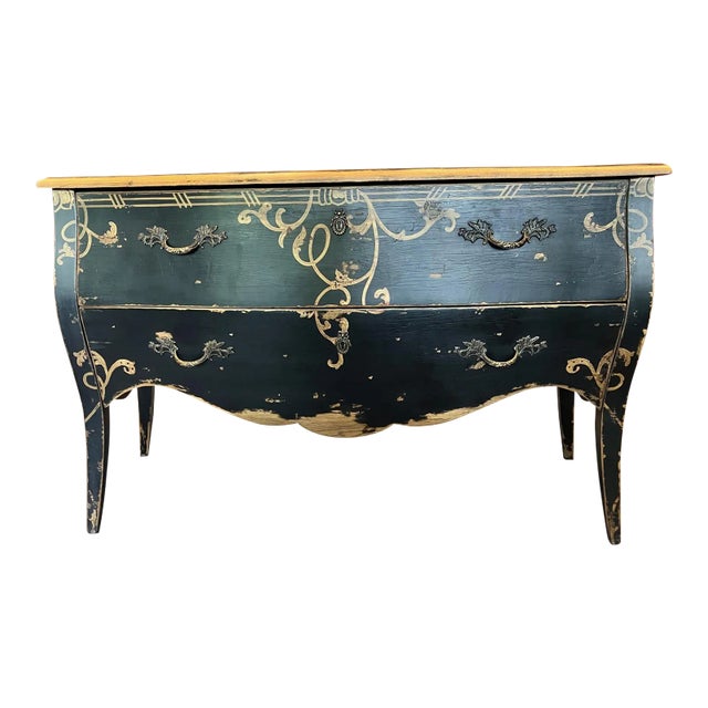 1990s Lillian August Distressed Chest of Drawers For Sale