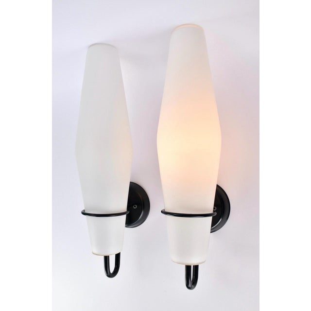 Mid 20th Century Modernist Glass Wall Sconces C-1556 by Raak, 1950s For Sale - Image 5 of 15