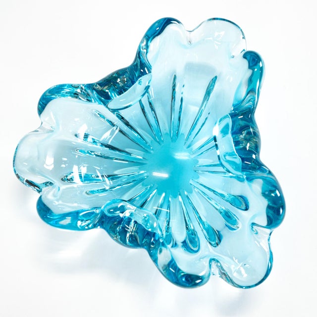 Glass 1960s Italian Murano Style Art Glass Bowl, Possibly Sommerso For Sale - Image 7 of 12