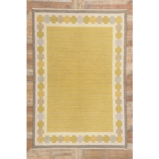 Ingegerd Silow Vintage Swedish Rollakan Rug - 05'03 X 07'09 For Sale - Image 10 of 10