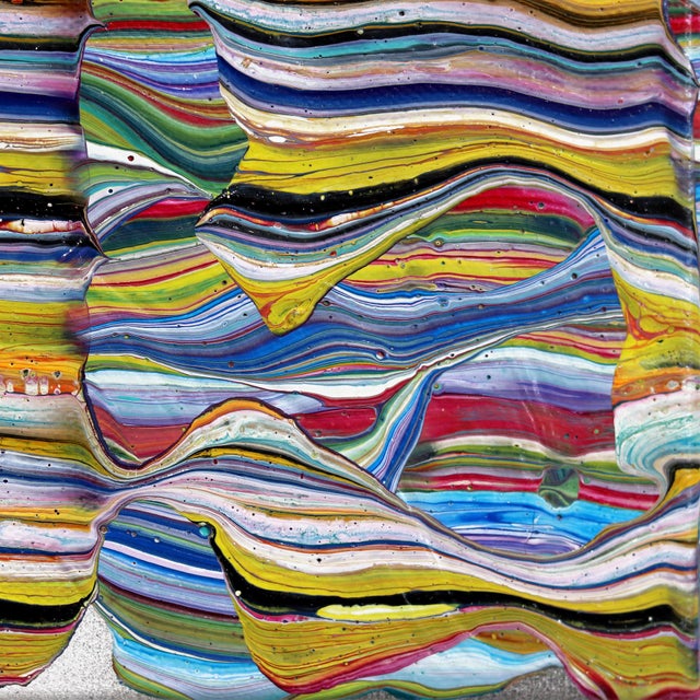 2020s Reader's Digest - Abstract Colorful Lively Optical Illusion Painting on Canvas Original Artwork by Armen Ges For Sale - Image 5 of 9