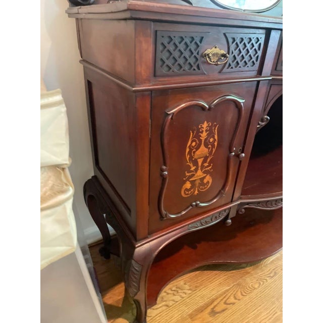 1910s Victorian Mahogany Sideboard Buffet With Mirror Back For Sale - Image 9 of 10