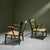 Green Lacquered Chestnut and Papercord I due forni Firenze Armchairs, Italy, Set of 2 For Sale - Image 10 of 10