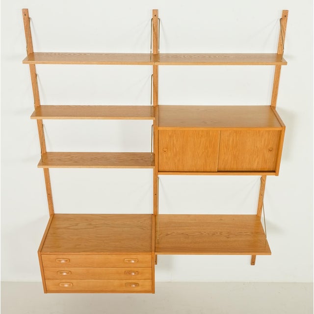 Danish Oak Wall Unit by Preben Sorensen for PS System, Randers, 1970s For Sale - Image 9 of 17