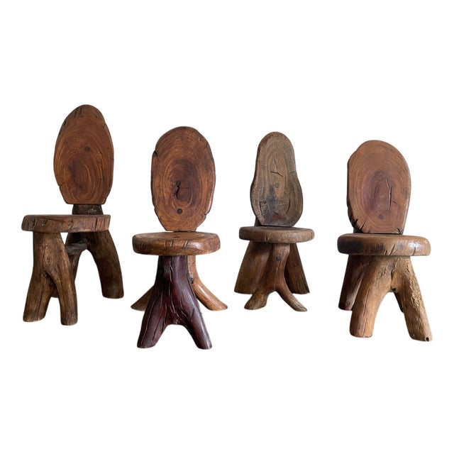 Brutalist Chairs, Set of 4 For Sale