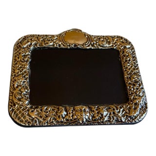 1900 Sterling Silver Picture Frame With Glass Front and Velvet Strut Back Makers Mark Rc For Sale
