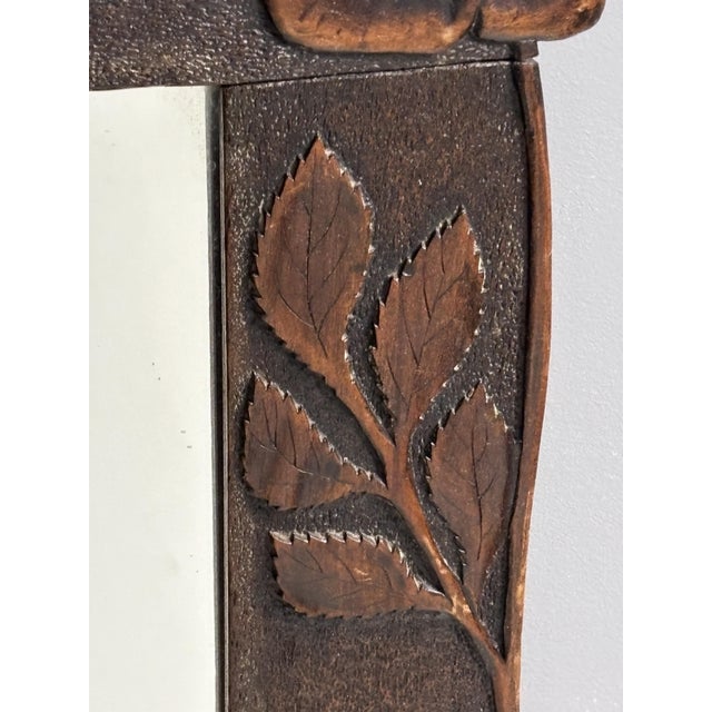 Antique Hand-Carved Wall Mirror with Floral Roses, 1890s For Sale - Image 10 of 17