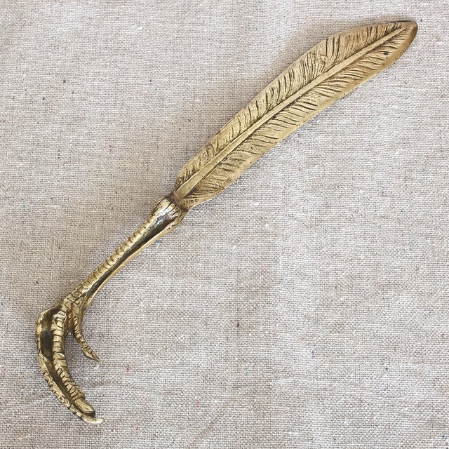 Antique Victorian Brass Feather Claw Letter Opener Chairish