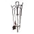 Antique Fireplace Tools Set Arts Crafts Artist Made Hand Forged Wrought Iron For Sale