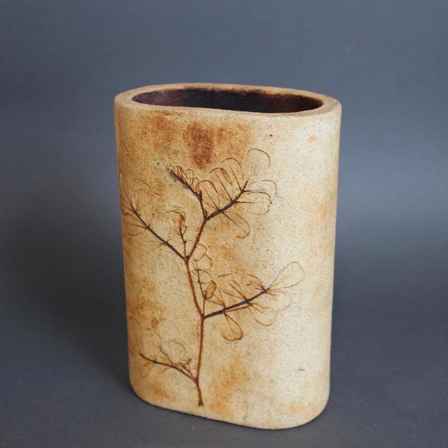 1960s Vintage French Stoneware Vase by Raymonde Leduc, 1960s-1970s For Sale - Image 5 of 12