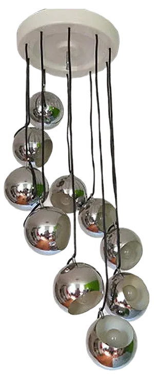 Mid-Century Italian Chrome Cascade Chandelier by Guzzini for Meblo, 1970s