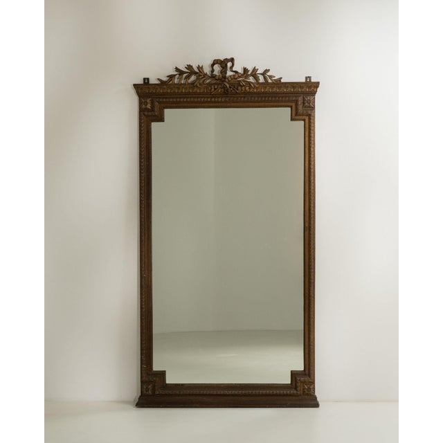 19th Century France Louis XVI Brown Wood Full-length & Floor Mirrors For Sale - Image 4 of 9