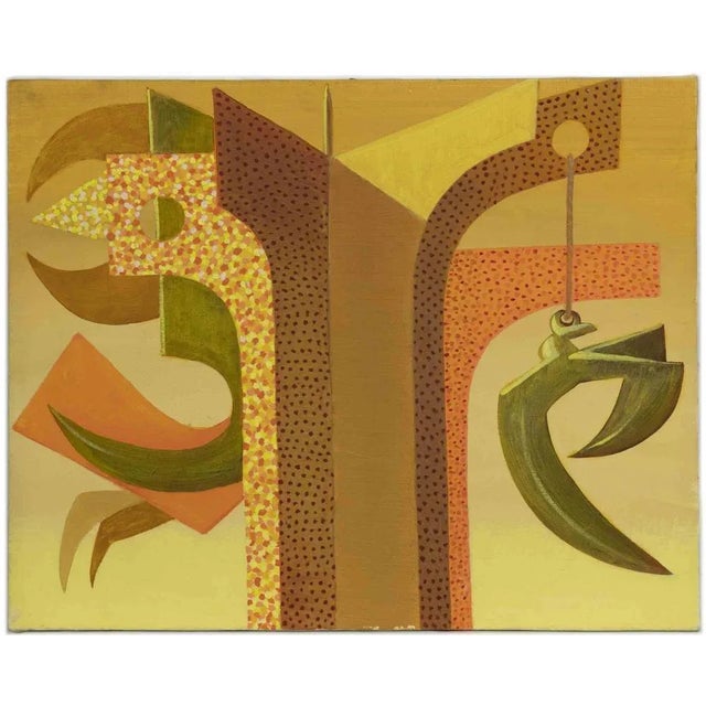 Modern Leo Guida, Abstract Composition, Oil on Canvas, 1970s For Sale - Image 3 of 3