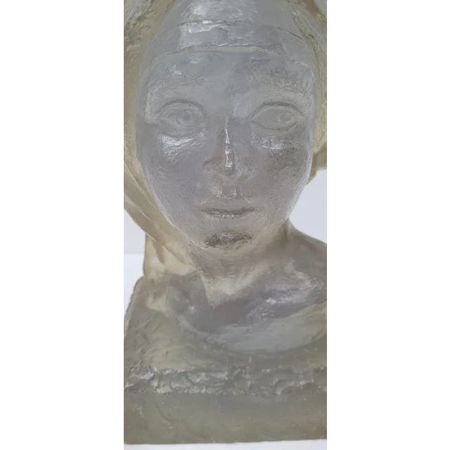 1970s Mid-Century Lucite Female Bust Sculpture • Signed © CD 1978 • Translucent Resin Art Figure For Sale - Image 5 of 14