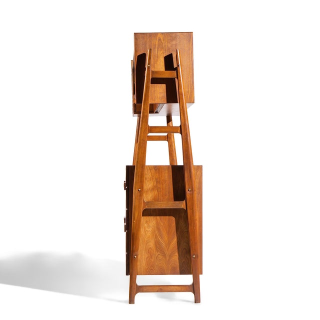 Silvio Cavatorta Silvio Cavatorta Mid Century Italian Mahogany Cabinet Bookcase For Sale - Image 4 of 10