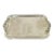 Late 20th Century e.p. Steel Rectangle Silver Plated Grape Cluster Handle Serving Platter Tray For Sale