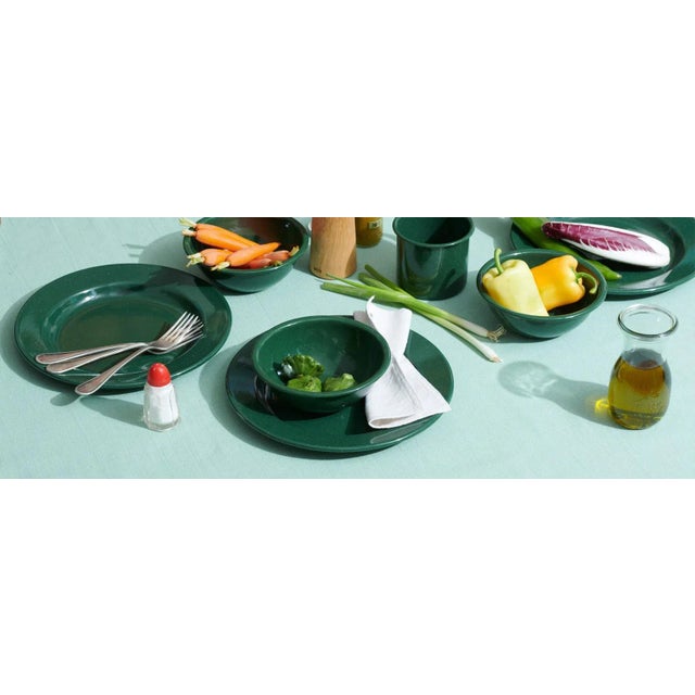Not Yet Made - Made To Order Crow Canyon Home Enamelware, Stinson Speckle 8" Flat Salad Plates in Grey - Set of 4 For Sale - Image 5 of 6
