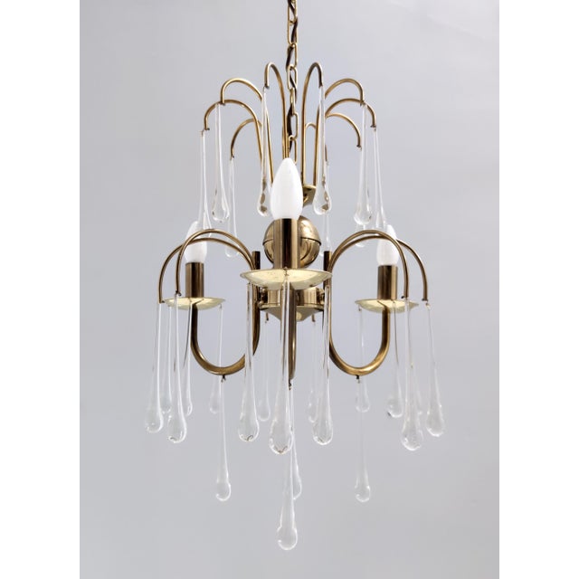 Venini Vintage Italian Murano Glass Teardrop Chandelier from Venini, 1970s For Sale - Image 4 of 17