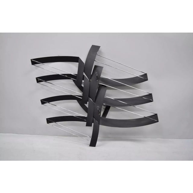 Metal Vintage Curtis Jere Mid Century Modern Metal Abstract Wall Art Sculpture Signed For Sale - Image 7 of 9