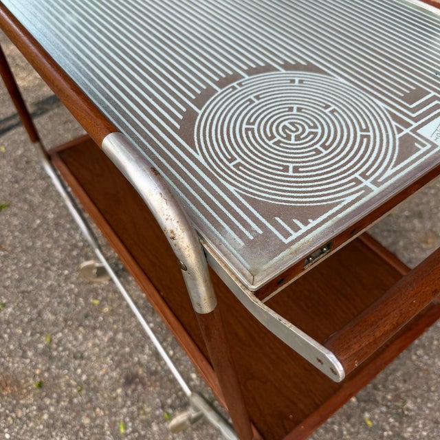 Wood Mid-Century Modern Salton Hotable Automatic Food Warmer and Rolling Bar Cart For Sale - Image 7 of 12