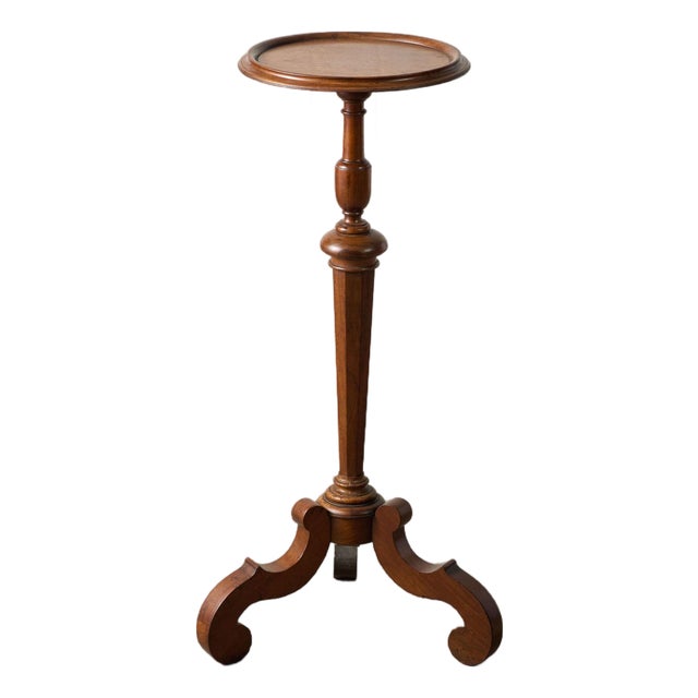 English Oak Cocktail Table | Plant Stand With Unusual Base (C. 1930) For Sale