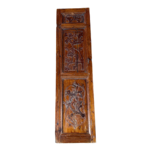 Antique Chinoiserie Wooden Wall Hanging Panel 49.5" H