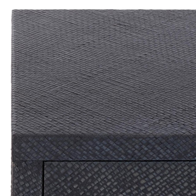 Spritely Home Apis Raffia 1 Drawer 1 Shelf Accent Table in Navy For Sale - Image 4 of 9