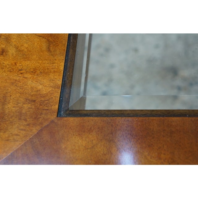 Mid Century Chinoiserie Matchbook Walnut Brass & Glass Extendable Dining Table For Sale - Image 11 of 15