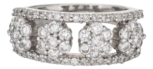 1.35ct Diamond Cluster Ring Sz 6.5 Estate 14k White Gold Band Flowers Jewelry