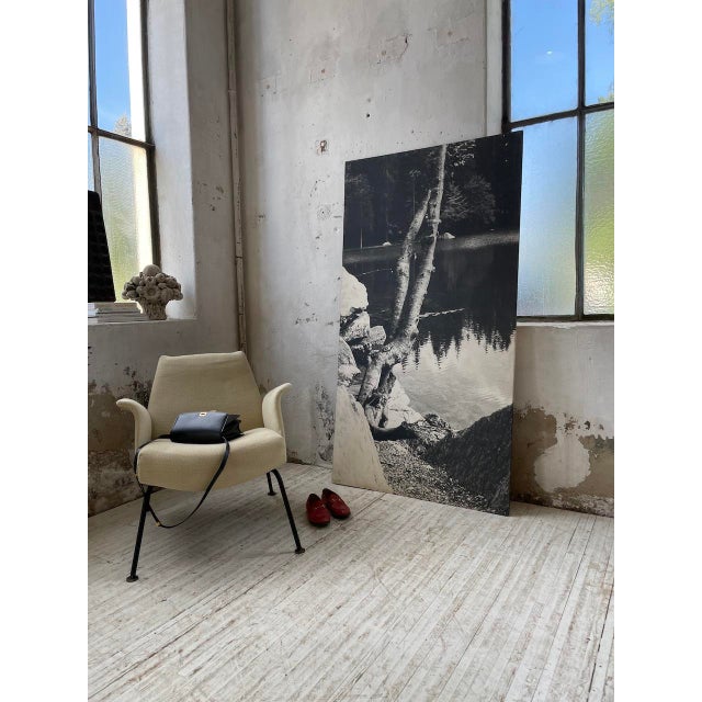 Black and White Tree Photograph in Wood & Paper, 1970s For Sale - Image 3 of 18