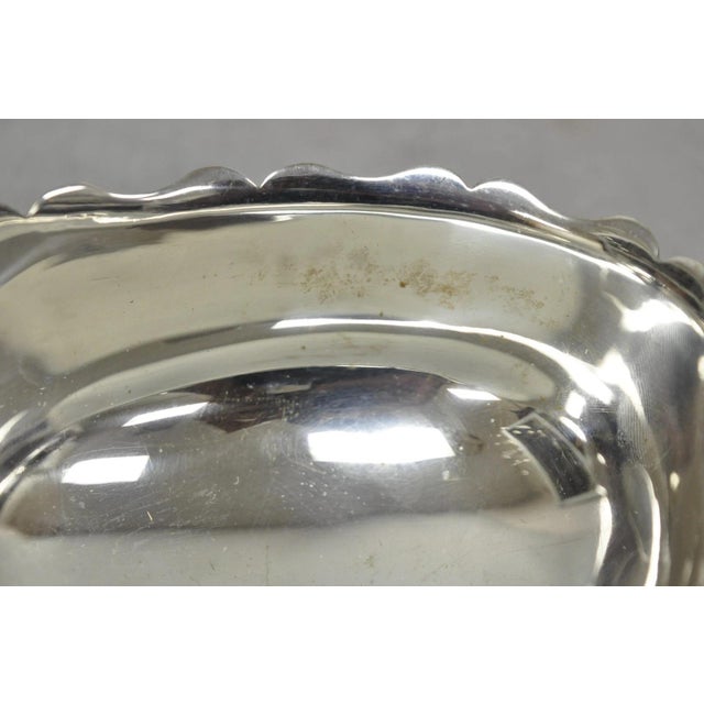 Vintage Victorian Style Silver Plated Footed Gravy Sauce Boat With Handle For Sale - Image 12 of 14