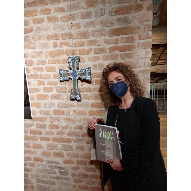 Ceramic Raku Ceramic Jesus Hominum Salvator Wall Sculpture from Stefania Zoppellaro, 2019 For Sale - Image 7 of 8
