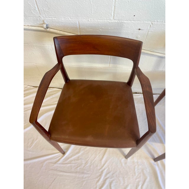1960s In Style of Neil’s Otto Moller Model 57 by j.l. Mollers Mobelfabrik Chair Pair For Sale - Image 10 of 11