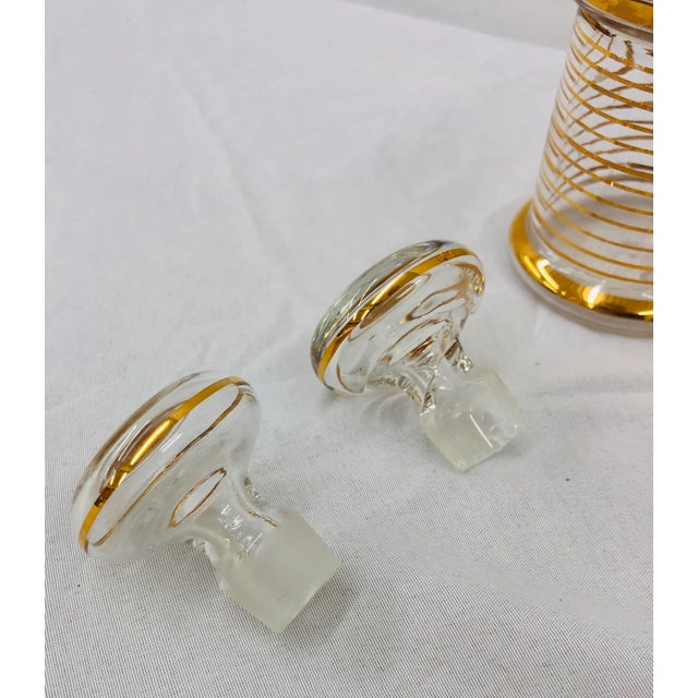 Antique Gold Rimmed Perfume Bottles - a Pair For Sale In Raleigh - Image 6 of 9