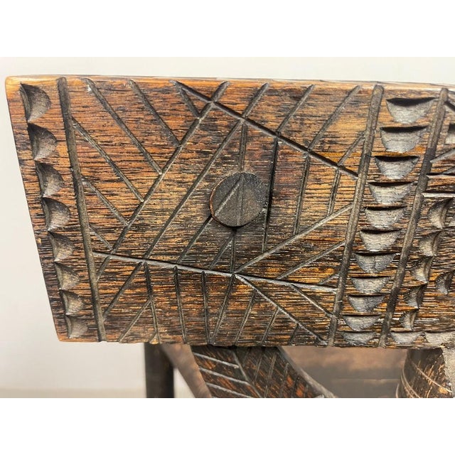 Ethiopian Gurage Chieftains Chair in Hand-Carved Hardwood, 1930s For Sale - Image 17 of 18