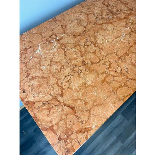 Metal Antique French Carved Oak Cabinet with Marble Top and Drawers For Sale - Image 7 of 13