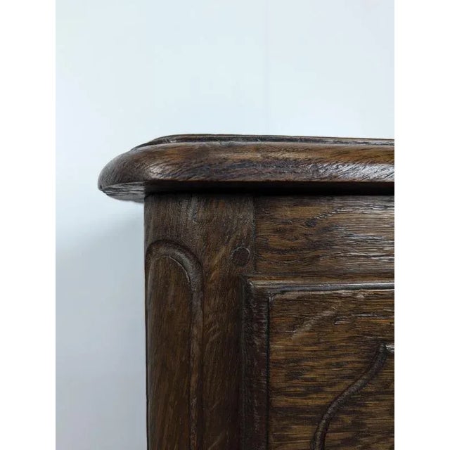 Brown Louis XV Neo-Rustic Style Oak Chest of Drawers For Sale - Image 8 of 9