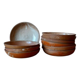 Brutalist Wabi Sabi Stoneware Plates, 1970s, Set of 10 For Sale