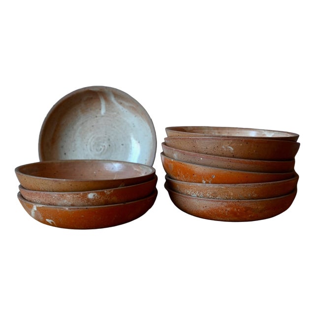 Brutalist Wabi Sabi Stoneware Plates, 1970s, Set of 10 For Sale