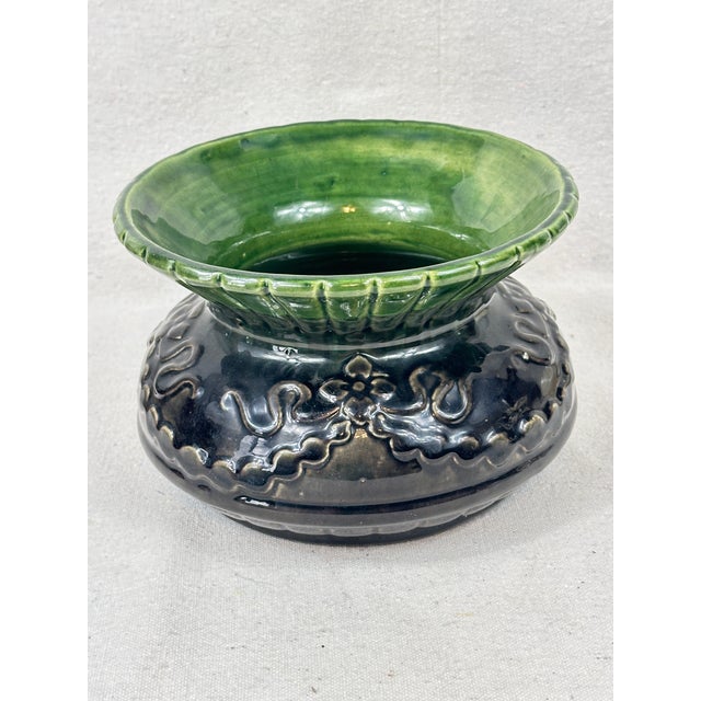 1910s Antique Roseville Blended Glaze Cachepot For Sale - Image 5 of 9