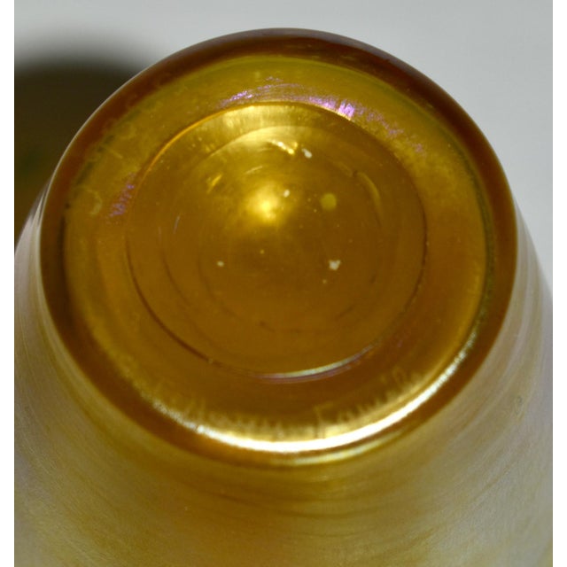 Glass Antique l.c. Tiffany Favrile Art Glass Vase For Sale - Image 7 of 13