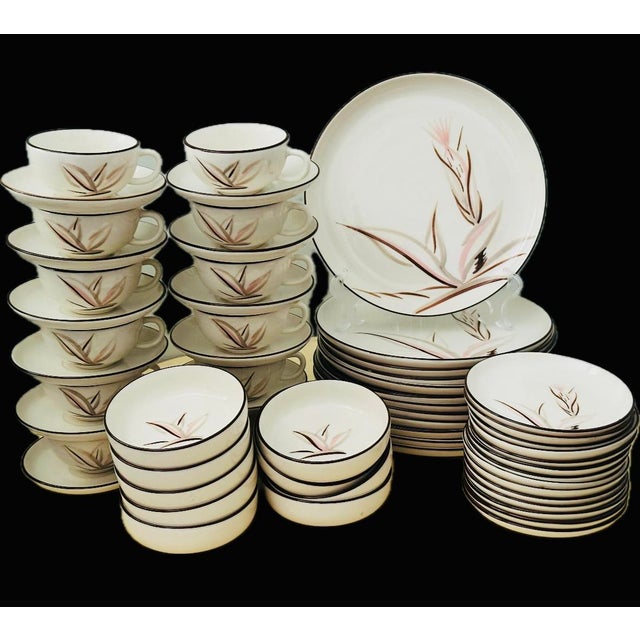 Vintage Winfield “Dragon Flower” pattern made in California circa 1949s Features a hand - painted “dragon flower” motif in...