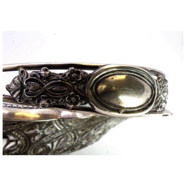 Silver Fruit Bowl with Floral Motifs For Sale - Image 4 of 11