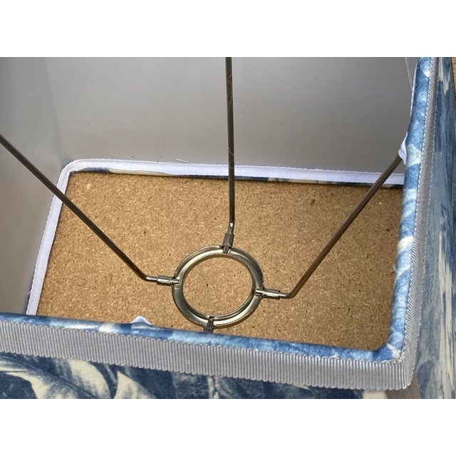 French Country Blue and White Harem Toile Lampshades - a Pair For Sale - Image 3 of 5