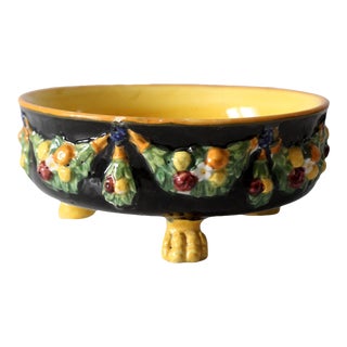 Vintage Italian Majolica Fruit Bowl For Sale