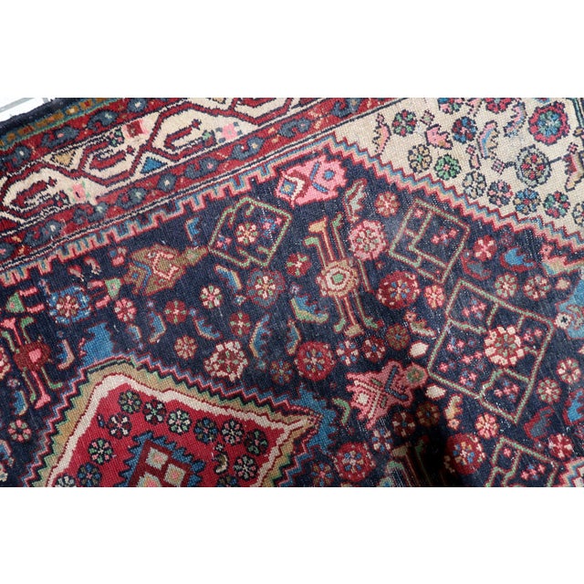 Antique Persian Hamadan Handmade Rug 3.8' X 6.7' 1920s For Sale - Image 9 of 13