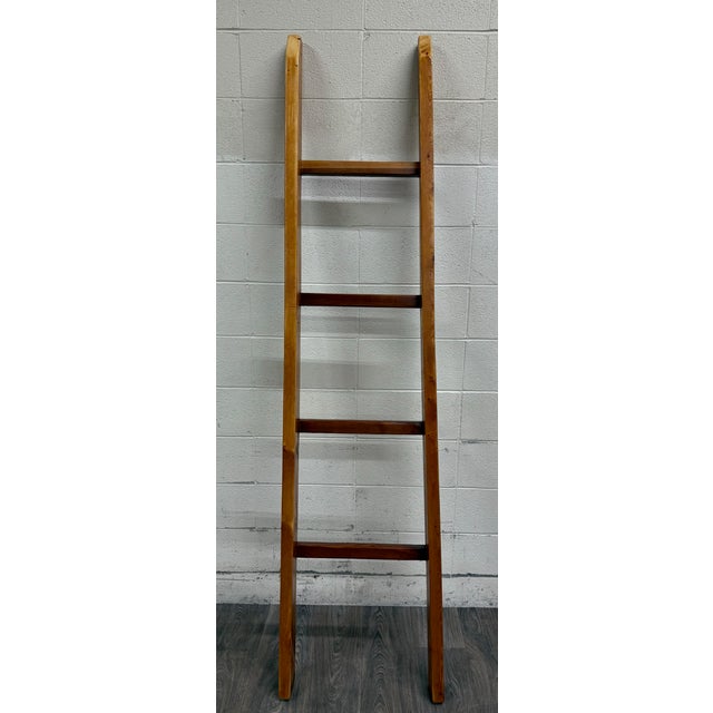 Vintage 86 Inch Solid Pine Blanket Ladder For Sale - Image 10 of 10