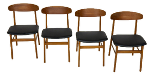 Vintage Danish Teak Chairs, Set of 4